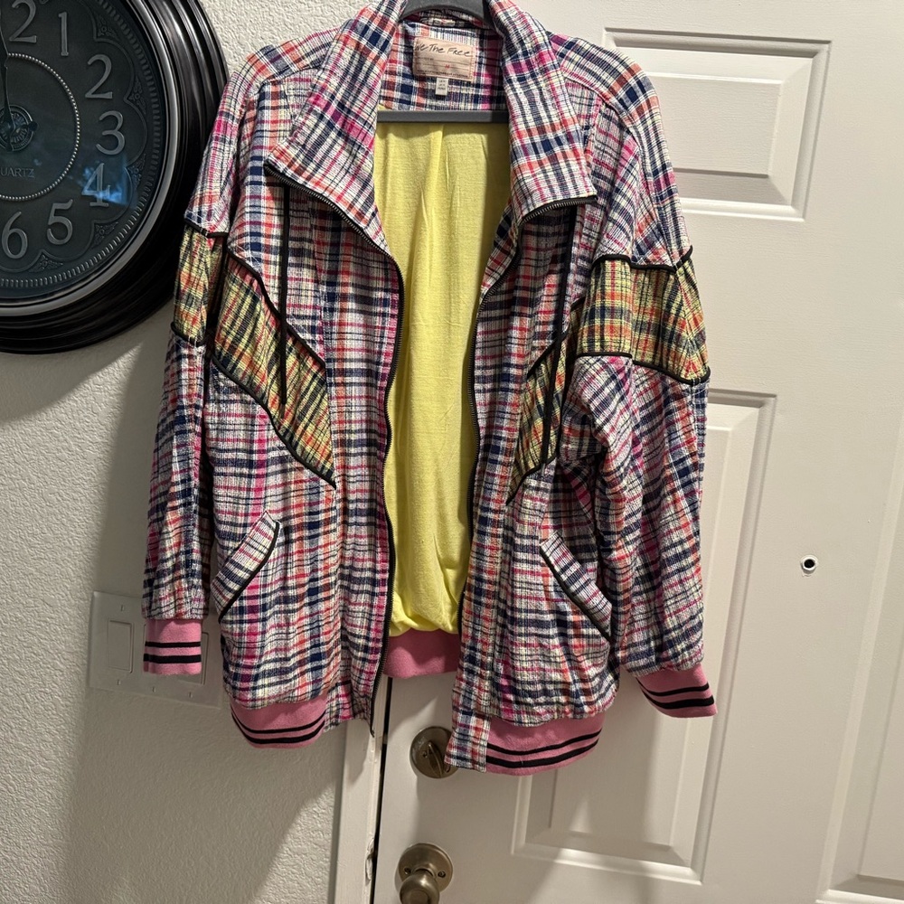 We The Free Vibrant Plaid Bomber Jacket